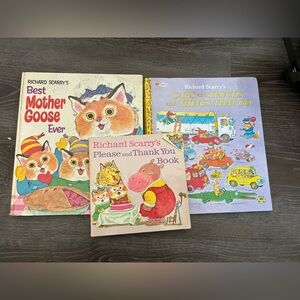 Richard Scarry's Children's Book Set Mother Goose Manners Cars and Truck